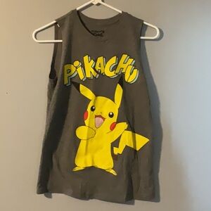 Mighty Fine Size XS Gray Pikachu Kids Tank Top
